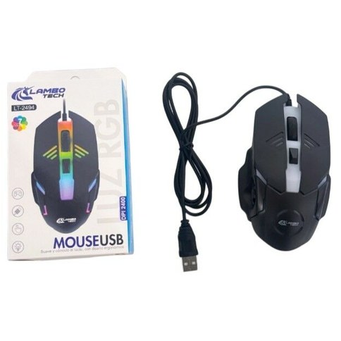 MOUSE GAMER RGB USB LAMBO TECH LT-2494 200u｜Lambo Tech LT-2494 RGB USB 游戏鼠标（200件）