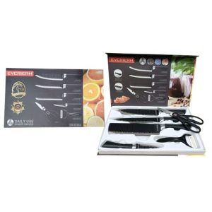 KIT COCINA MULTIUSO EVCRIERH 238A x6pcs 4 cuchillos 1 tijera 1 pelapapa 30u｜EVCRIERH 238A 多功能厨房套装 x6 件套（4 把刀、1 把剪刀、1 个削皮器）（30件）