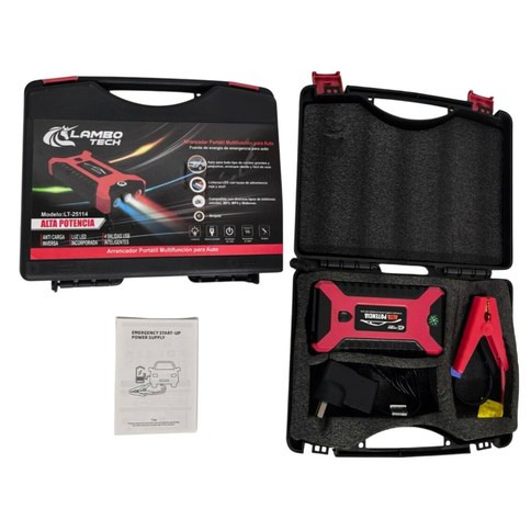 ARRANCADOR Y CARGADOR DE BATERIA PORTATIL MULTIFUNCION LAMBO TECH LT-25114 10u｜Lambo Tech 多功能便携式汽车应急启动器和电池充电器 LT-25114（10件）