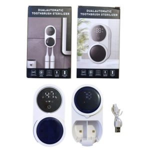 PORTACEPILLO DUAL LS-210 CON ESTERILIZADOR UV c/SENSOR 100u｜LS-210 双头牙刷架，带紫外线消毒器和感应器（100件）