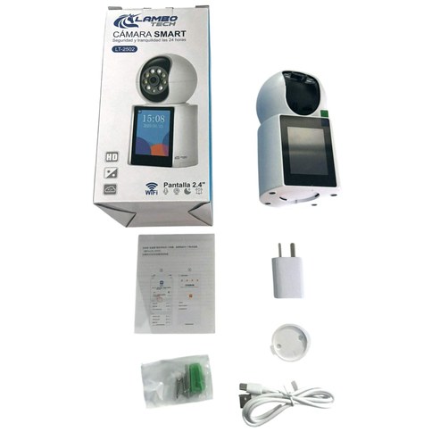 CAMARA SMART CON VIDEOLLAMADA y PANTALLA HD 2.4 WiFi LAMBO TECH LT-2502 50u｜Lambo Tech LT-2502 智能摄像头，带视频通话功能和 2.4 英寸高清屏幕，支持 WiFi（50件）