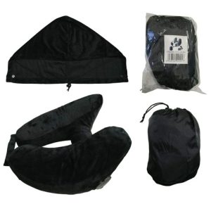 ALMOHADA DE VIAJE INFLABLE c/CAPUCHA 50u｜带帽充气旅行枕（50件）