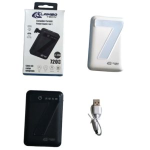 CARGADOR PORTATIL POWER BANK 3en1 LAMBO TECH LT-2550 7200mAh 200u｜LAMBO TECH LT-2550 7200mAh 三合一便携式移动电源（200件）