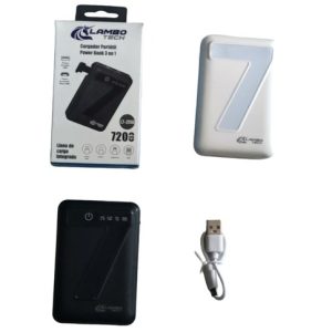 CARGADOR PORTATIL POWER BANK SOLAR 3en1 LAMBO TECH LT-2550 7200mAh 200u｜Lambo Tech LT-2550 三合一太阳能移动电源 7200mAh（200件）