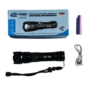 LINTERNA ALUMINIO P50 RECARGABLE USB LAMBO TECH C-MS25001 100u｜P50 铝制手电筒，USB 充电，LAMBO TECH，C-MS25001（100件）