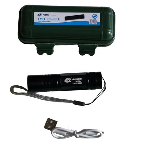 LINTERNA ALUMINIO RECARGABLE USB LAMBO TECH C-MS25004 240u｜铝制手电筒，USB 充电，LAMBO TECH，C-MS25004（240件）