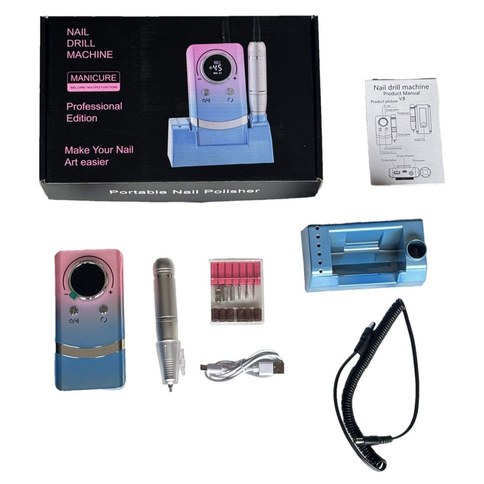 V8 TORNO PARA UÑA BICOLOR GRADIENTE RECARGABLE USB 20u｜V8 双色渐变美甲打磨机，USB 充电（20件）