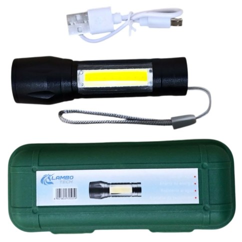 LINTERNA 511 LAMBO TECH C-MS25001 ALUMINIO LUZ BLANCA 10x2.5cm ZOOM RECARGABLE 240u｜Lambo Tech C-MS25001 铝制手电筒，10x2.5厘米，白光，可变焦，可充电（240件）