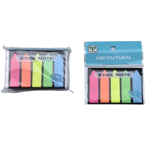 NOTA ADHESIVA FLUOR PET BLISTER NEGRO 1440u｜荧光便签纸，PET材质，黑色吸塑包装（1440件）