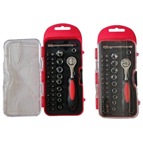 KIT DESTORNILLADOR KZ-C017 PUNTAS TUBOS x38pcs 40u｜KZ-C017 螺丝刀套装，含 38 个套筒批头（40件）
