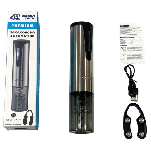 SACACORCHO PARA VINO RECARGABLE USB LAMBO TECH LT-25109 50u｜Lambo Tech LT-25109 USB充电式开瓶器（50件）