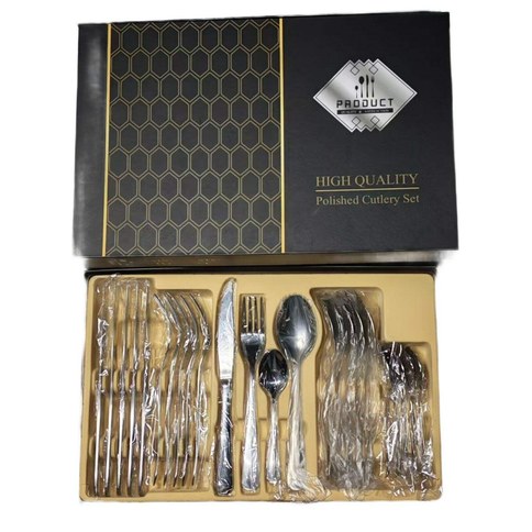 SET DE CUBIERTOS PLATEADO x24pcs 12u｜银色餐具套装（24件（12件）
