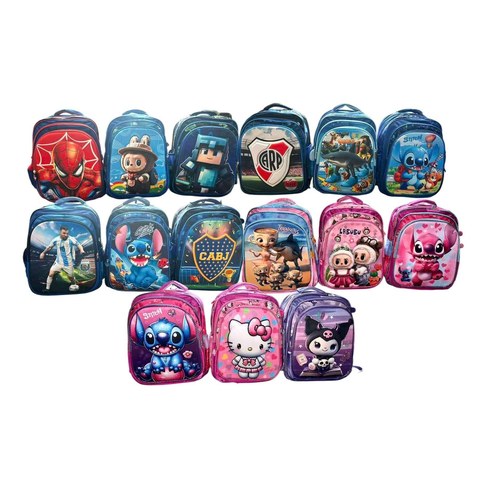 MOCHILA 16 3 CIERRES 3D DE PERSONAJES 120u｜16英寸背包，带3个3D卡通拉链（120件）