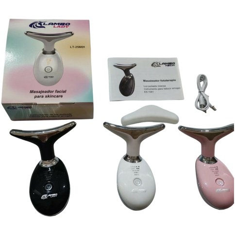 MASAJEADOR FACIAL ES-1081 RECARGABLE USB LAMBO TECH 80u｜Lambo Tech ES-1081 USB充电式面部按摩器（80件）