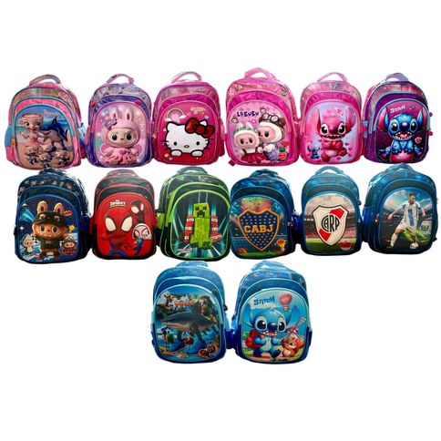 MOCHILA 15 3 CIERRES 3D DE PERSONAJES 120u｜15英寸背包，带3个3D卡通拉链（120件）
