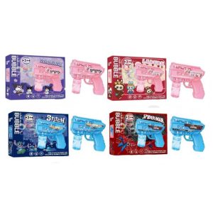 a23-image970 PISTOLA BURBUJERO 858 c/LUCES 100ml VARIOS PERSONAJES 17.5x6.5cmx14.5cm 96u|带灯光的泡泡枪858 100毫升 多种卡通图案 17.5x6.5x14.5厘米(96件)