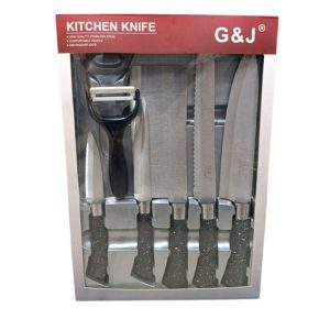KIT COCINA MULTIUSO G&J G80191 x6pcs 5 cuchillos 1 pelapapa 36u｜G&J 多功能厨房套装 G80191 x6 件套，含 5 把刀、1 个削皮器，共（36件）