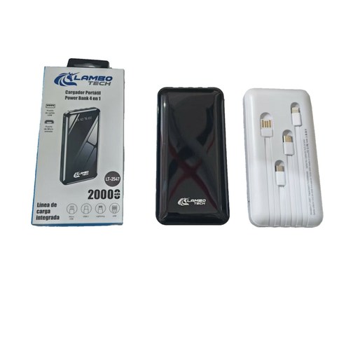 DX07 CARGADOR PORTAIL POWER BANK 4 EN 1 20000mAh LT-2547 LAMBO TECH 100u｜Lambo Tech DX07 20000mAh 四合一便携式移动电源 (LT-2547)（100件）