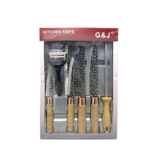 KIT COCINA MULTIUSO G&J G81893 x6pcs 4 cuchillos 1 afilador 1 pelapapa 36u｜G&J G81893 多功能厨房套装（6 件套：4 把刀、1 个磨刀器、1 个削皮器）（36件）