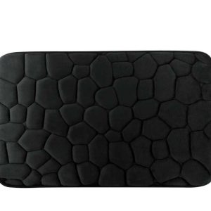 a28-row-0003 Alfombrilla de baño con relieve de piedra 40 x 60 cm, negro|40*60深石头纹地垫-黑色