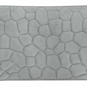a28-row-0004 Alfombrilla de baño con relieve de piedra 40 x 60 cm, gris|40*60深石头纹地垫-灰色