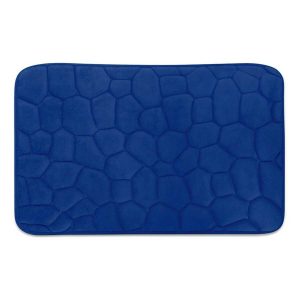 a28-row-0007 Alfombrilla de baño con relieve de piedra 40 x 60 cm, azul intenso|40*60深石头纹地垫-孔蓝