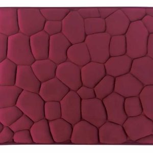 a28-row-0008 Alfombrilla de baño con relieve de piedra 40 x 60 cm, burdeos|40*60深石头纹地垫-枣红