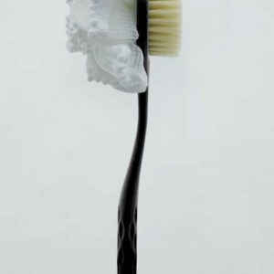 Cepillo de baño de doble cara con esponja de malla, gris｜双面浴球浴刷-灰色