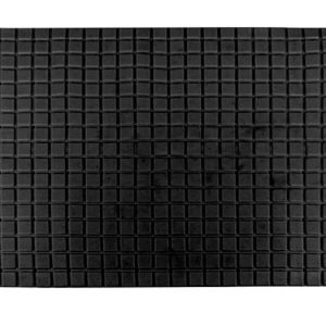 a28-row-0015 Alfombrilla de baño con diseño de cuadrícula 40 x 70 cm, negro|40X70格子浴垫 -黑色