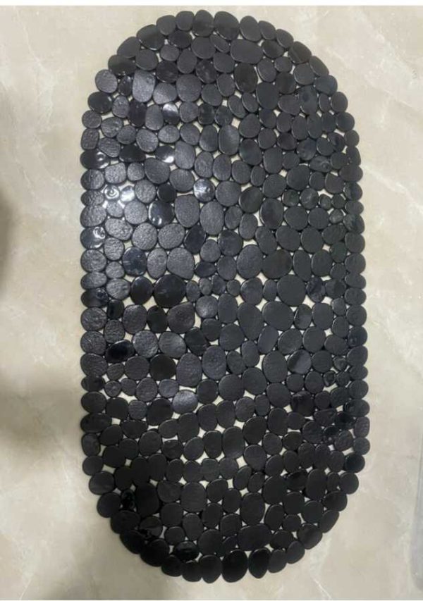 Alfombrilla de baño de color liso 68 x 35 cm, negro｜68X35单色浴垫-黑色