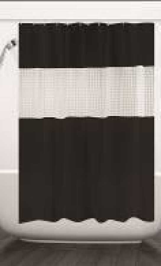 Cortina de ducha de paneles combinados 180 x 200 cm, negro｜180x200 拼接浴帘-黑色