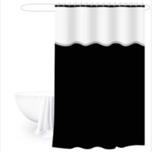 Cortina de ducha de EVA con tres paneles 180 x 180 cm, negro｜180x180EVA三拼浴帘-黑色