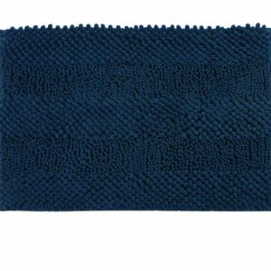 a28-row-0025 Alfombrilla de baño de chenilla de pelo grueso y fino 45 x 70 cm, azul intenso|45x70粗细毛雪尼尔地垫-孔蓝