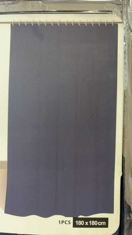 Cortina de ducha de EVA de color liso 180 x 180 cm, azul intenso｜180x180EVA单色浴帘 -孔蓝