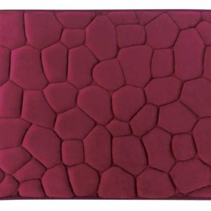 a28-row-0037 Alfombrilla de baño con relieve de piedra 45 x 70 cm, burdeos|45X70深石头纹地垫-枣红