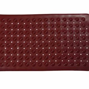 a28-row-0039 Alfombrilla de baño con puntos 70 x 38 cm, burdeos|70X38圆点浴垫 -枣红