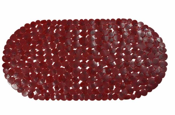 Alfombrilla de baño de color liso 68 x 35 cm, burdeos｜68X35单色浴垫-枣红