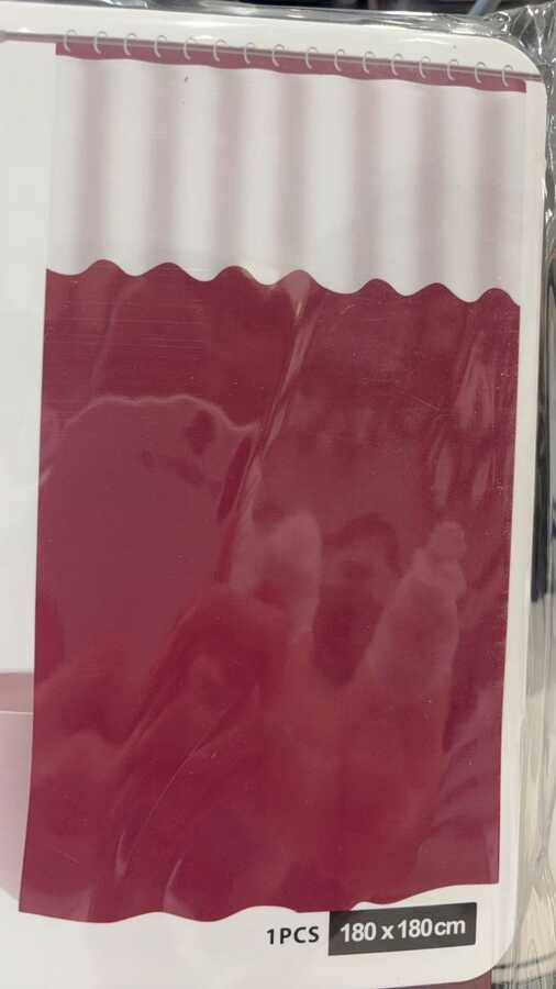 Cortina de ducha de EVA con tres paneles 180 x 180 cm, burdeos｜180x180EVA三拼浴帘-枣红