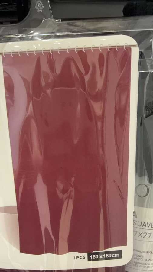 Cortina de ducha de EVA de color liso 180 x 180 cm, burdeos｜180x180EVA单色浴帘 -枣红