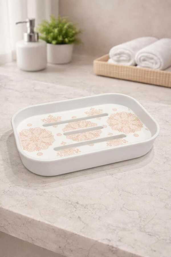 Jabonera estampada 6001-Y, flores clásicas｜6001-Y印花肥皂盒---古典花