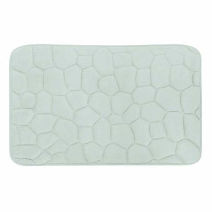 a28-row-0056 Alfombrilla de baño con relieve de piedra 45 x 70 cm, verde claro|45X70深石头纹地垫-迪绿
