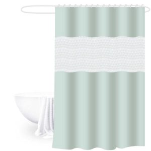 Cortina de ducha de paneles combinados 180 x 200 cm, verde claro｜180x200 拼接浴帘-迪绿
