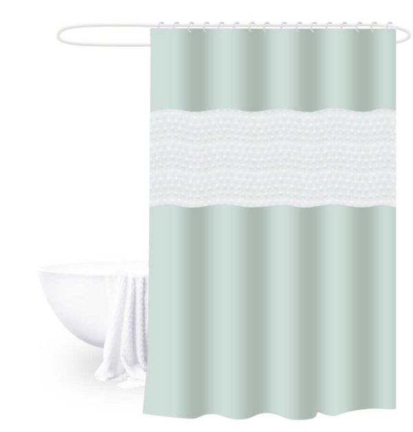 Cortina de ducha de paneles combinados 180 x 200 cm, verde claro｜180x200 拼接浴帘-迪绿