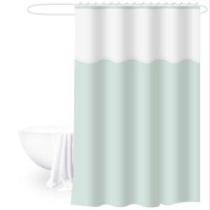 Cortina de ducha de EVA con dos paneles 180 x 180 cm, verde claro｜180x180EVA双拼浴帘-迪绿