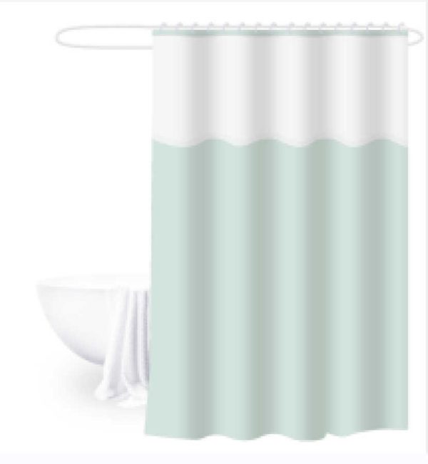 Cortina de ducha de EVA con dos paneles 180 x 180 cm, verde claro｜180x180EVA双拼浴帘-迪绿