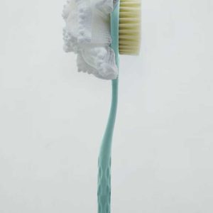 Cepillo de baño de doble cara con esponja de malla, azul celeste｜双面浴球浴刷-天蓝
