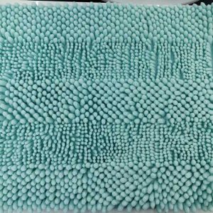 a28-row-0066 Alfombrilla de baño de chenilla de pelo grueso y fino 45 x 70 cm, azul celeste|45x70粗细毛雪尼尔地垫-天蓝