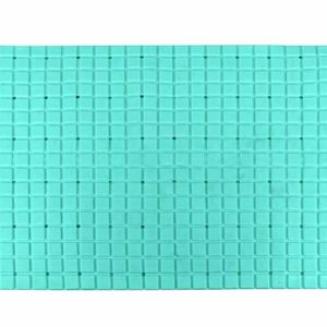 a28-row-0068 Alfombrilla de baño con diseño de cuadrícula 40 x 70 cm, azul celeste|40X70格子浴垫 -天蓝