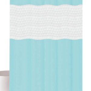Cortina de ducha de paneles combinados 180 x 200 cm, azul celeste｜180x200 拼接浴帘-天蓝
