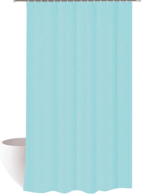 Cortina de ducha de EVA de color liso 180 x 180 cm, azul celeste｜180x180EVA单色浴帘 -天蓝